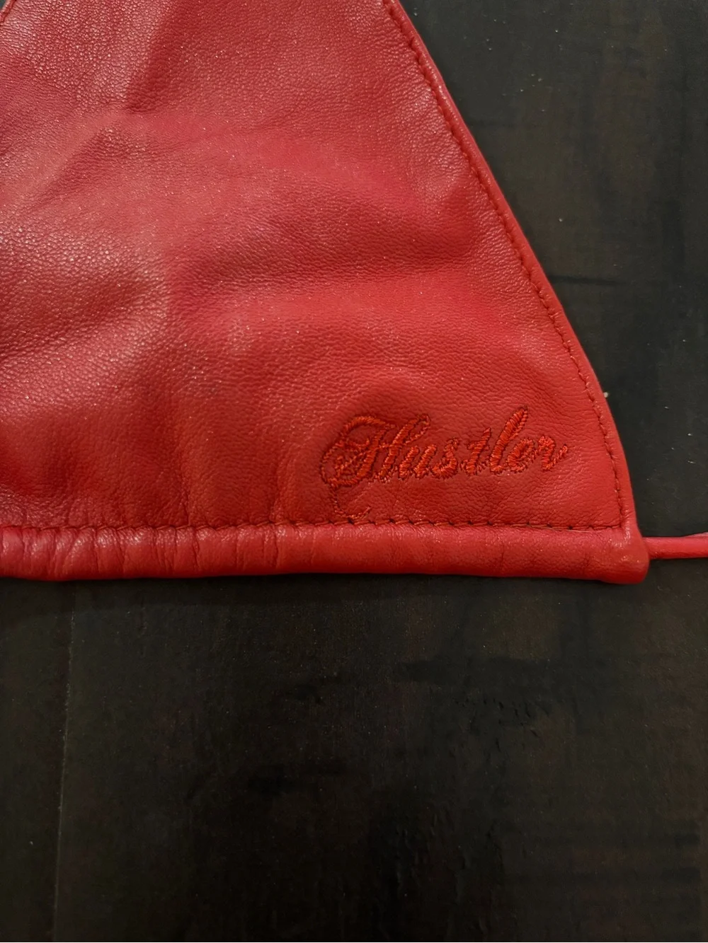 Y2K vintage Hustler Red leather Triangle Bikini Small nwot